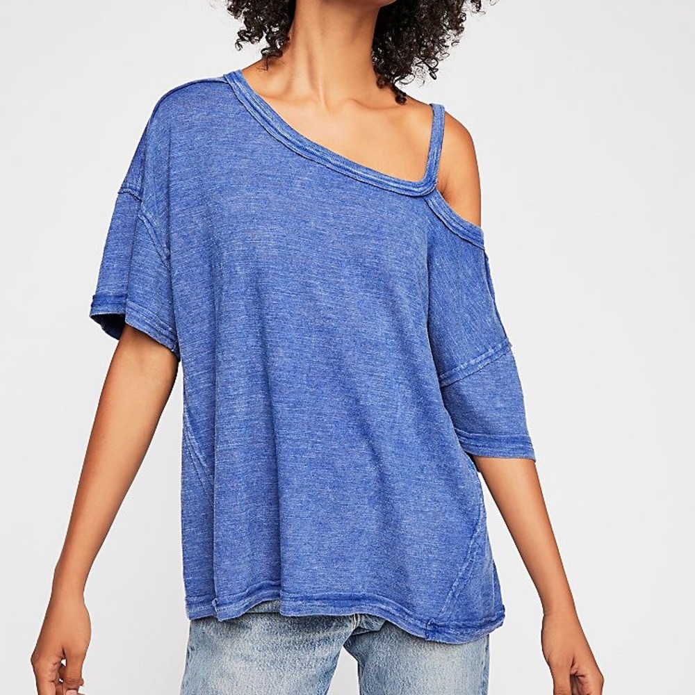 Free People Slouchy One Shoulder Tee